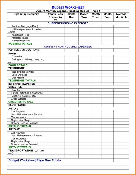 Business Expenses Form Template