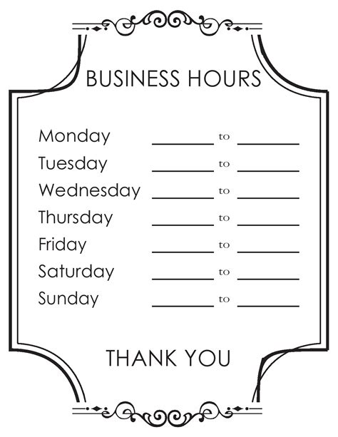 Business Hour Template