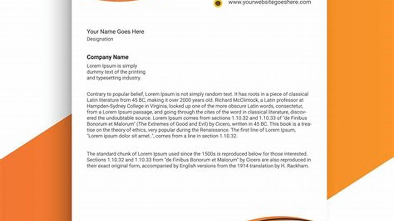 Expert Guide to Business Letterhead Examples: Elevate Your Communication