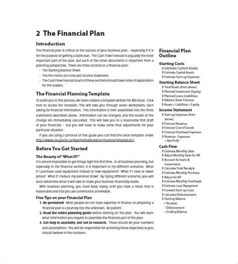 Business Plan Template Financial Advisor