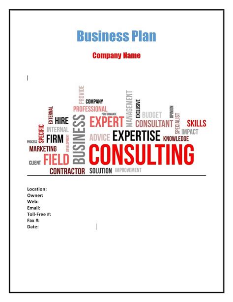 Business Plan Template For Consulting Firm