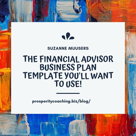 Sample OnePage Financial Advisor Business Plan Template