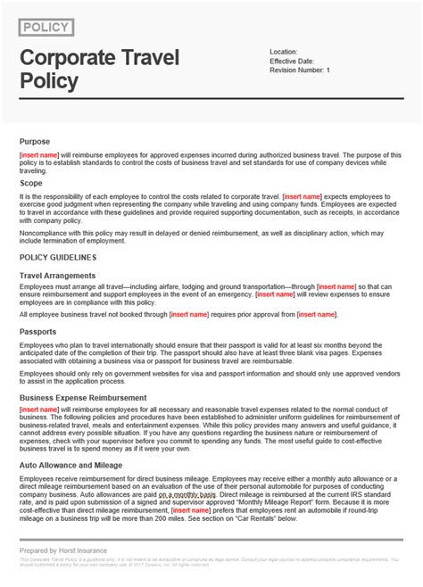 Download Business Travel Policy Template for Free Page 8 FormTemplate