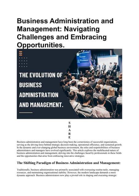Business Administration Challenges Opportunities