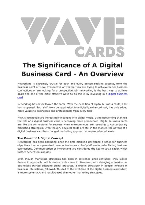Significance of Business Cards