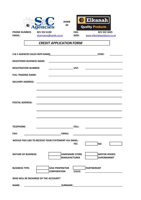 Business Credit Card Application
