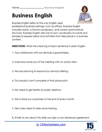 Business English Worksheets