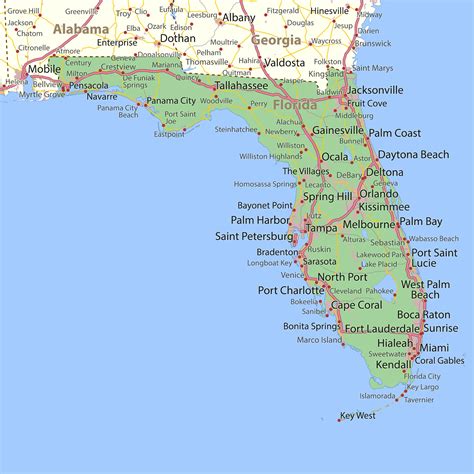 Detailed Political Map Of Florida Ezilon Maps Detailed Road Map Of