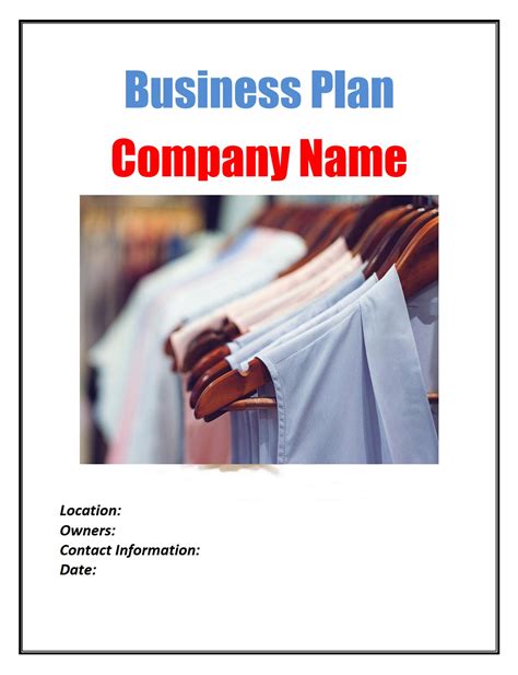 Clothing Line Business Plan Template Sample Pages Black Box Business