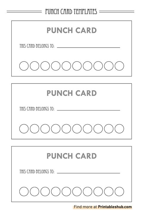 Business Punch Card Template Free