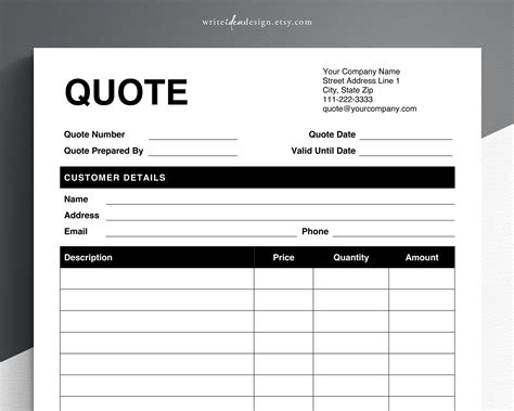 Business Quote Template Google Docs