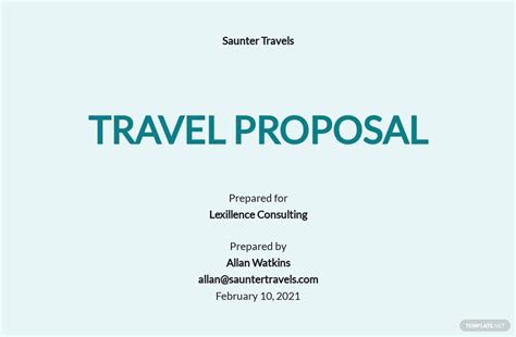 FREE 13+ Sample Travel Proposal Templates in PDF MS Word Pages