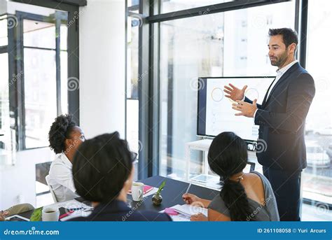 Businessman giving presentation