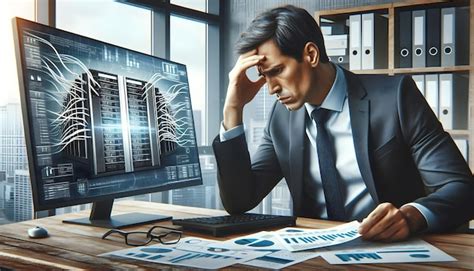 Businessman looking at a failed project