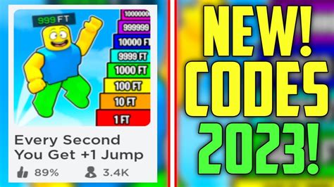 But Every Second You Get 1 Jump Codes - Roblox - June 2023 -