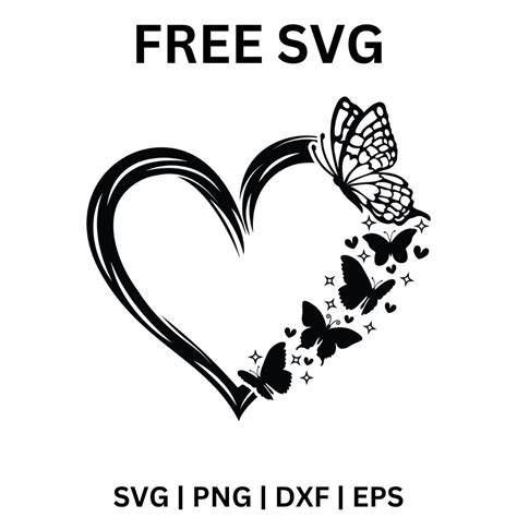 Transform Your Designs with Our Free Butterfly Heart SVG!