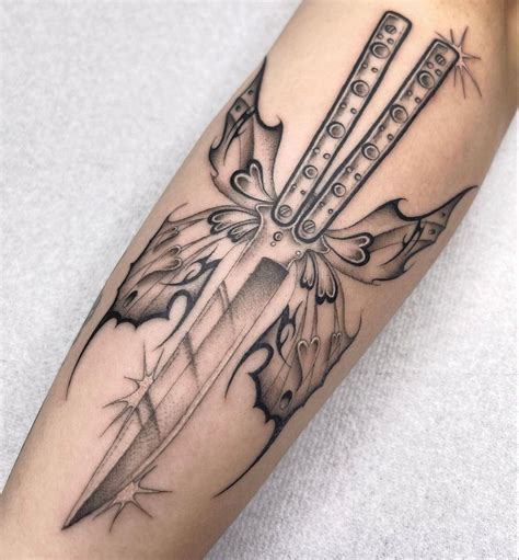 Butterfly Knife Tattoo