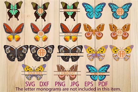 Download Butterfly Monogram Frame, Butterfles Commercial Use DXF Files