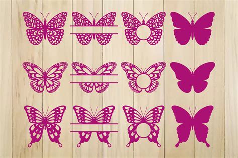 Download Butterfly Monogram Frame, Butterfles Cut Files
