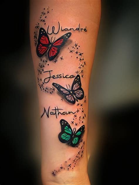 Butterfly Tattoos With Names Inside