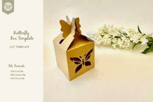 Download Butterfly Top Box Template - Gift Box,... Creativefabrica for Cricut