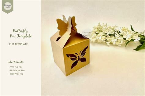 Download Butterfly Top Box Template - Gift Box,... Files Free PSD Mockups
