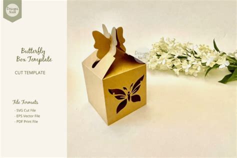 Download Butterfly Top Box Template - Gift Box,... for Cricut