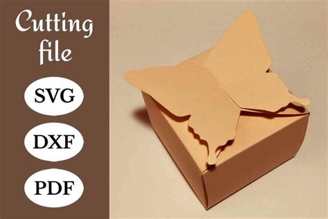 Download Butterfly Top Box Template - Gift Box,... for Cricut Machine