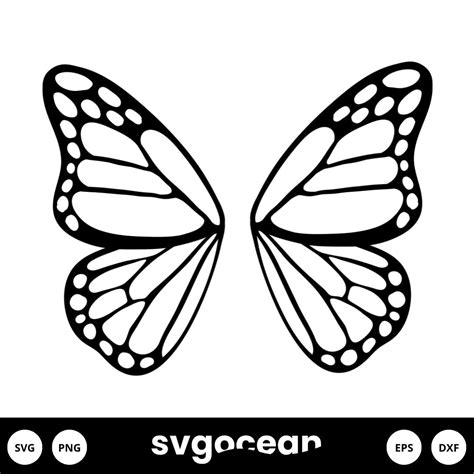 Flutter into Fascination with the Most Elegant Butterfly Wing SVG Designs!