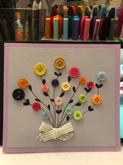 Button Bouquet Card