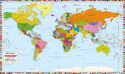 World Map for Kids World Wall/Desk Map (18" x 26" Laminated) Amazon