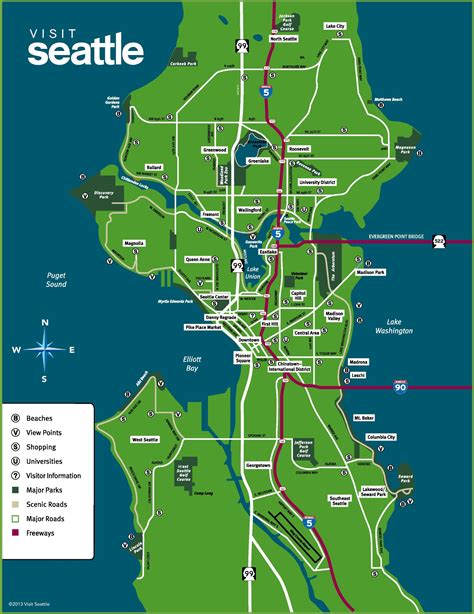 Seattle Map Map of Seattle Topo Map Pacific North West Map