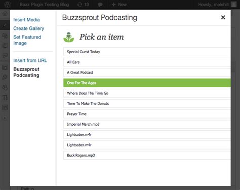 Buzzsprout Podcast Plugin