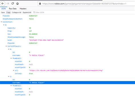 Bypass of Roblox privacy settings using getgameinstancesjson API 