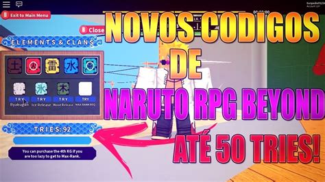 Códigos Naruto RPG Beyond Roblox - Lista completa - Mundo 