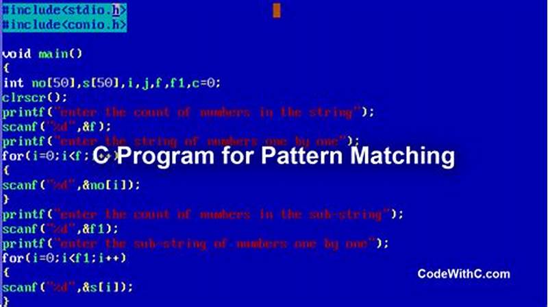 C Program For Pattern Matching