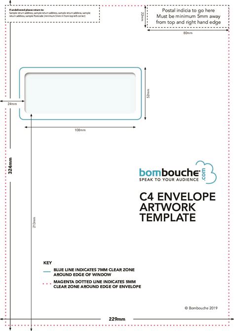 C4 Envelope Printed, With Left Window (229mm X 324mm)