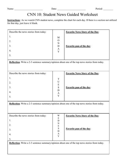 CNN Student News Guided Worksheet 3