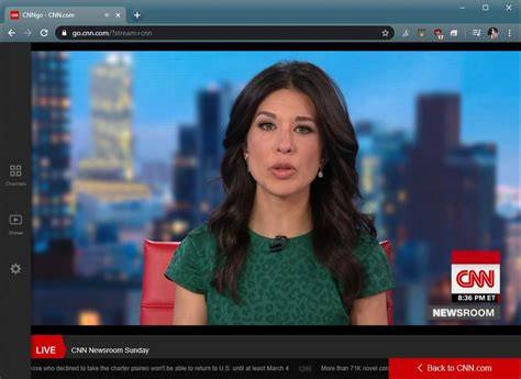 CNN live stream on laptop