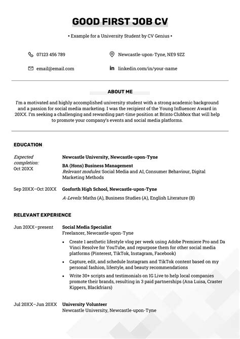 First PartTime Job Resume Sample Fastweb