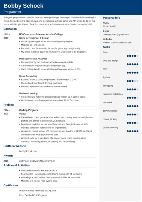 Student Resume With No Experience Examples