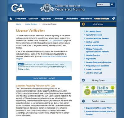 Ca Rn License Verification