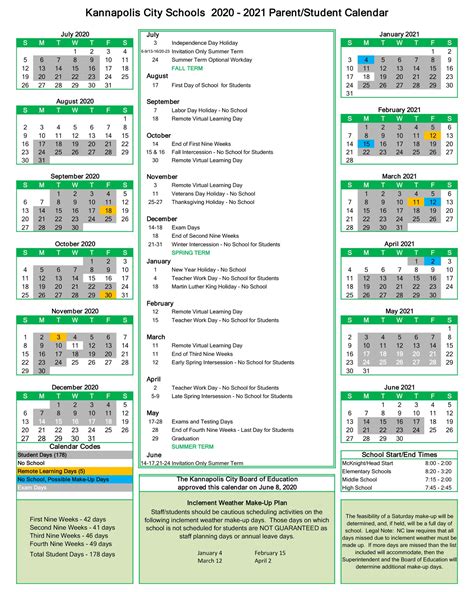 Cabarrus County Academic Calendar