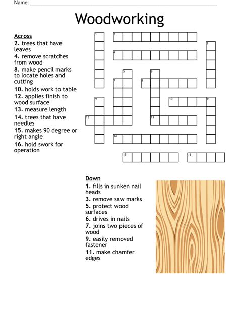 Cabinet Wood Crossword