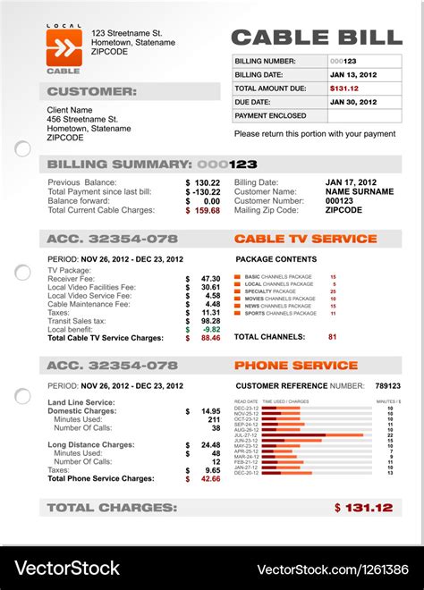 Cable Bill Template