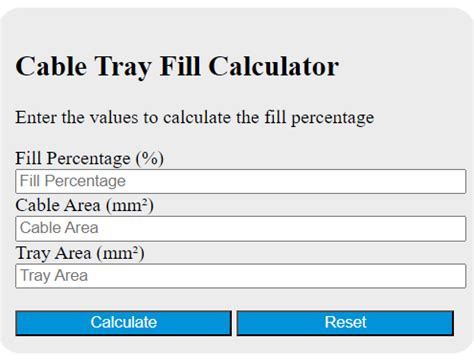 Cable Tray Fill Calculator: Streamline Your Cable Management with Accurate Calculations