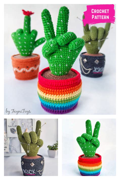 Cactus Hand Crochet Pattern Free