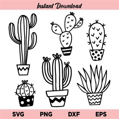 Download Cactus Pots Bundle Cut Files