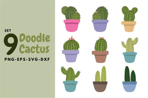 Download Cactus Pots Bundle Files Free PSD Mockups