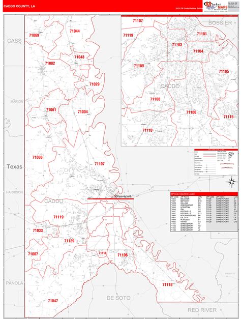Caddo Parish Zip Code Map
